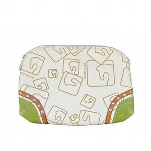 Petusco Small Pouch with Leather Green and Brown Accents